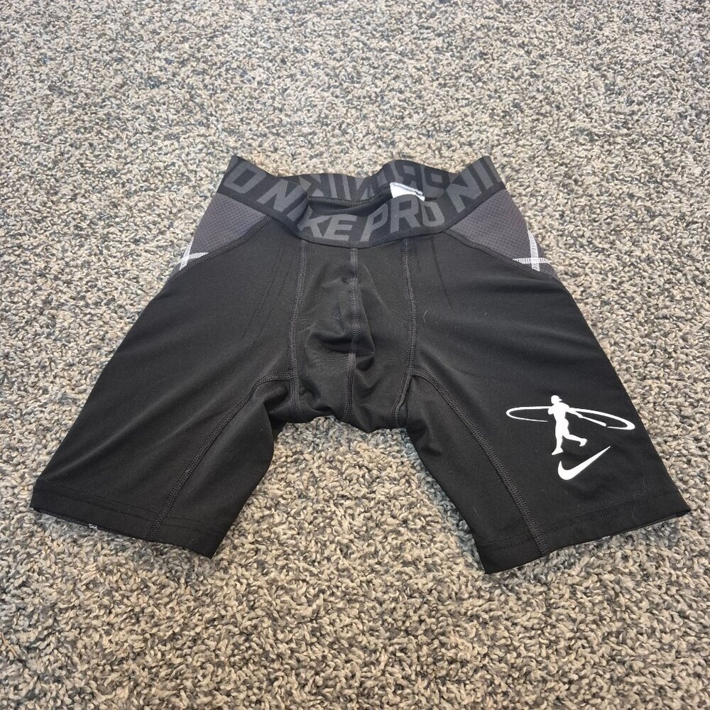 Nike Pro Hyperstrong Padded Compression Shorts Black Baseball Boy's Small Active